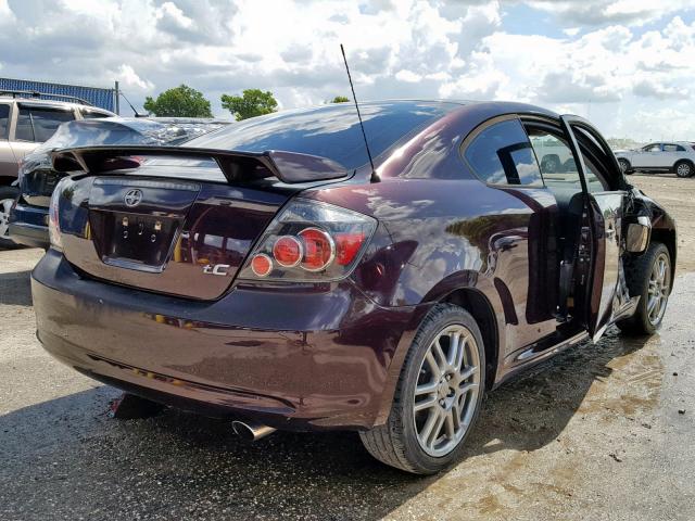 JTKDE3B70A0304213 - 2010 TOYOTA SCION TC BURGUNDY photo 4