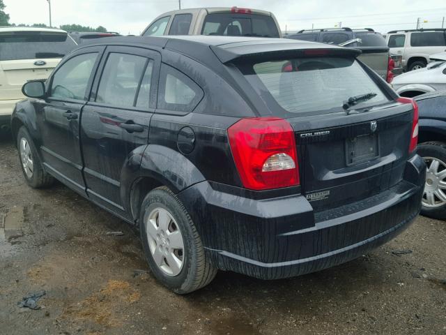 1B3HB28B57D154920 - 2007 DODGE CALIBER BLACK photo 3