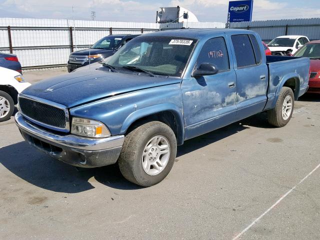 1D7HL38NX3S247911 - 2003 DODGE DAKOTA QUA BLUE photo 2