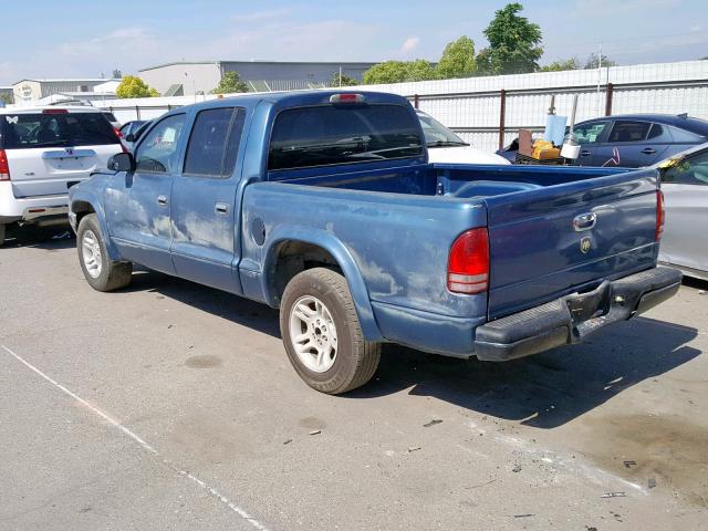 1D7HL38NX3S247911 - 2003 DODGE DAKOTA QUA BLUE photo 3