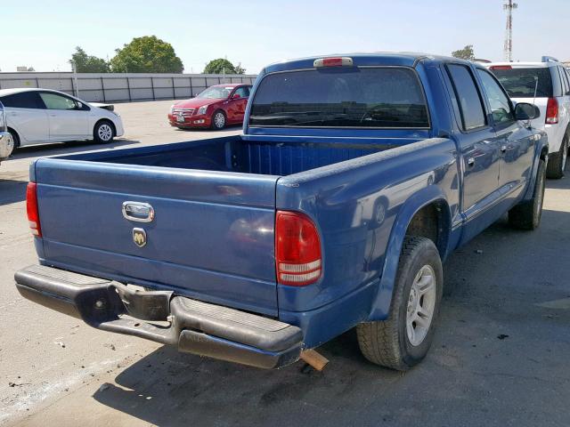 1D7HL38NX3S247911 - 2003 DODGE DAKOTA QUA BLUE photo 4