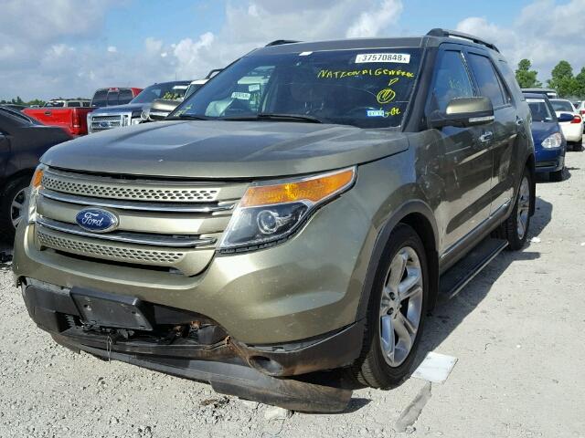 1FM5K7F89DGC25404 - 2013 FORD EXPLORER L GREEN photo 2