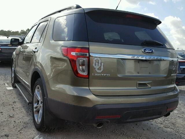 1FM5K7F89DGC25404 - 2013 FORD EXPLORER L GREEN photo 3