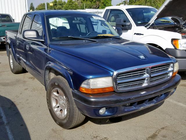 1D7HL38N64S563839 - 2004 DODGE DAKOTA QUA BLUE photo 1