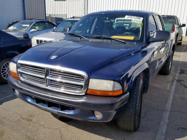 1D7HL38N64S563839 - 2004 DODGE DAKOTA QUA BLUE photo 2