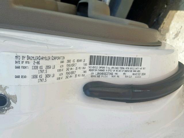 1J8HG48K66C272466 - 2006 JEEP COMMANDER 白色 照片 10