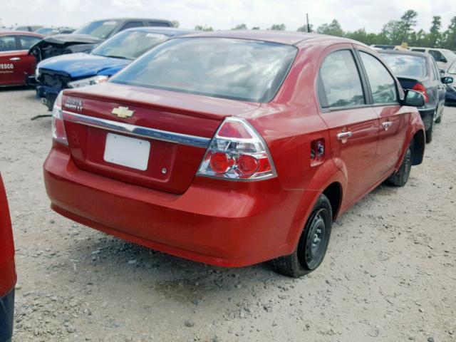 KL1TD5DE0AB126652 - 2010 CHEVROLET AVEO LS RED photo 4