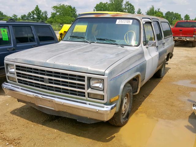 1GNER16K4LF141611 - 1990 CHEVROLET SUBURBAN R BLUE photo 2