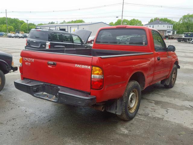 5TENL42N53Z252859 - 2003 TOYOTA TACOMA RED photo 4