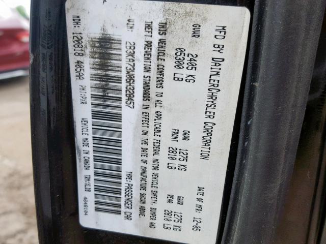 2B3KA73W06H328457 - 2006 DODGE CHARGER SR BLACK photo 10