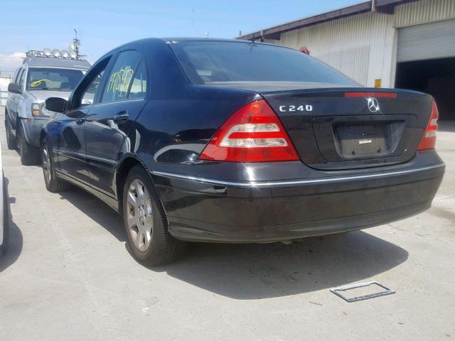 WDBRF61J05A686654 - 2005 MERCEDES-BENZ C 240 BLACK photo 3