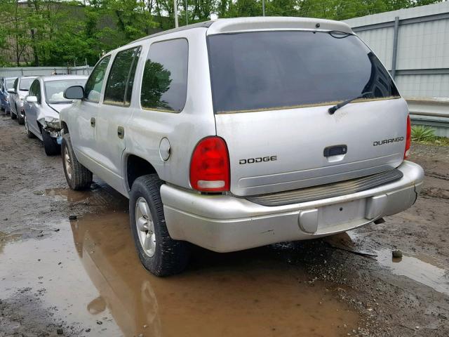 1D4HS38N53F510489 - 2003 DODGE DURANGO SP SILVER photo 3