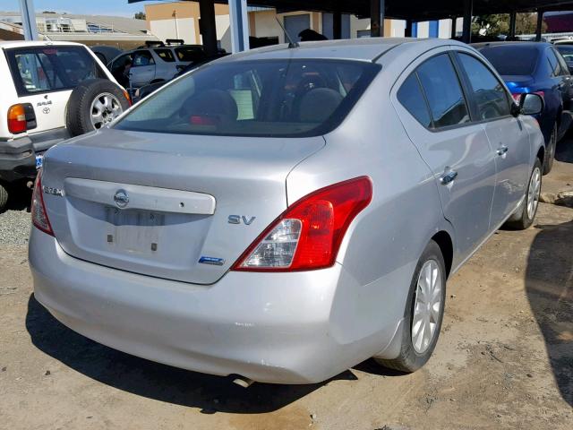 3N1CN7AP9CL896389 - 2012 NISSAN VERSA S GRAY photo 4