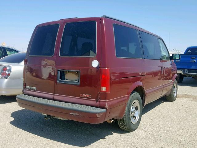 1GKEL19W11B520647 - 2001 GMC SAFARI XT MAROON photo 4