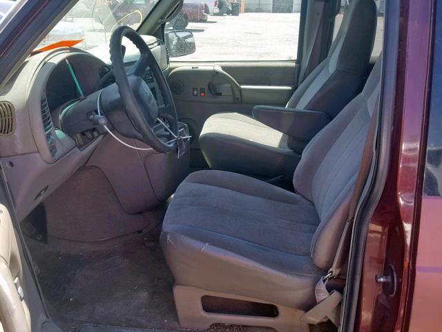 1GKEL19W11B520647 - 2001 GMC SAFARI XT MAROON photo 5