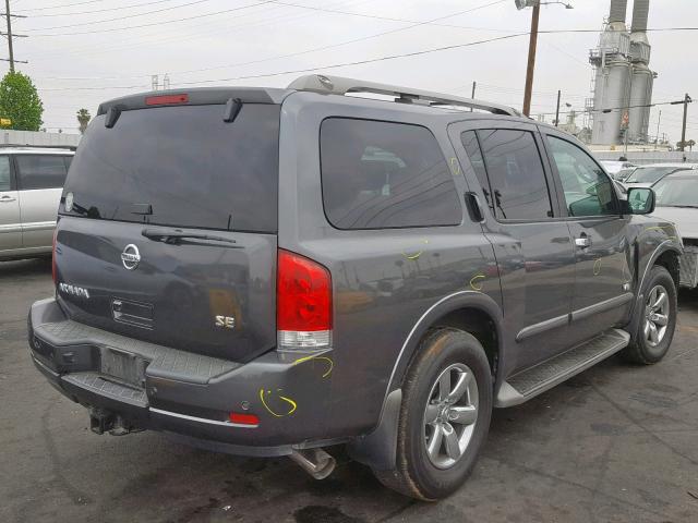 5N1AA08D98N608053 - 2008 NISSAN ARMADA SE GRAY photo 4