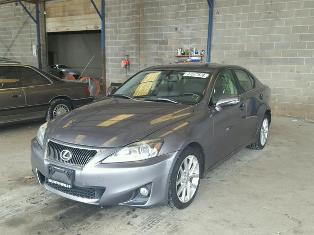 JTHCF5C26C5052910 - 2012 LEXUS IS 250 GRAY photo 2