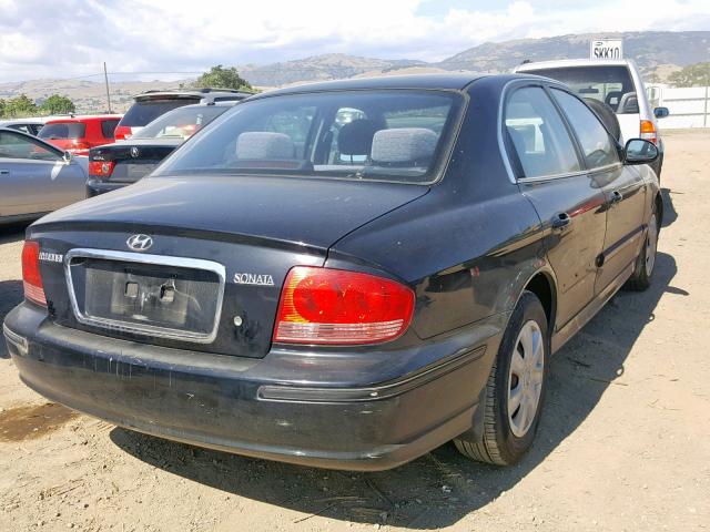 KMHWF25SX3A886644 - 2003 HYUNDAI SONATA GL BLACK photo 4