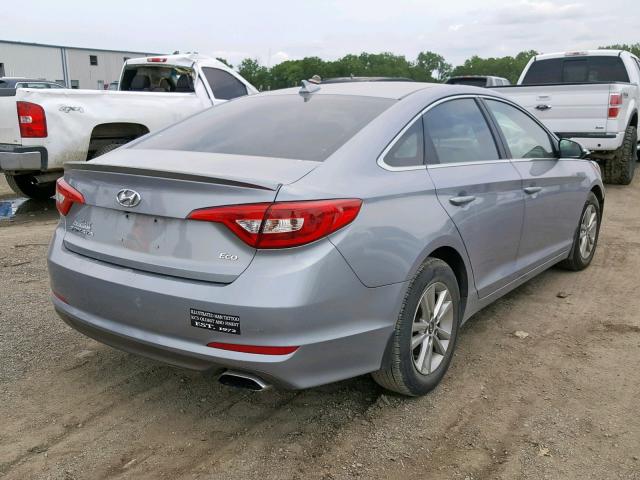 5NPE24AA3FH123950 - 2015 HYUNDAI SONATA ECO SILVER photo 4