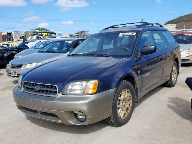 4S3BH675137653471 - 2003 SUBARU LEGACY OUT BLUE photo 2