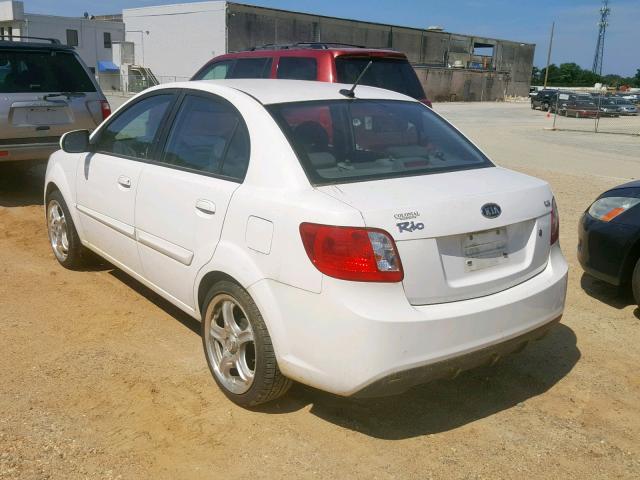 KNADH4A38A6597727 - 2010 KIA RIO LX WHITE photo 3