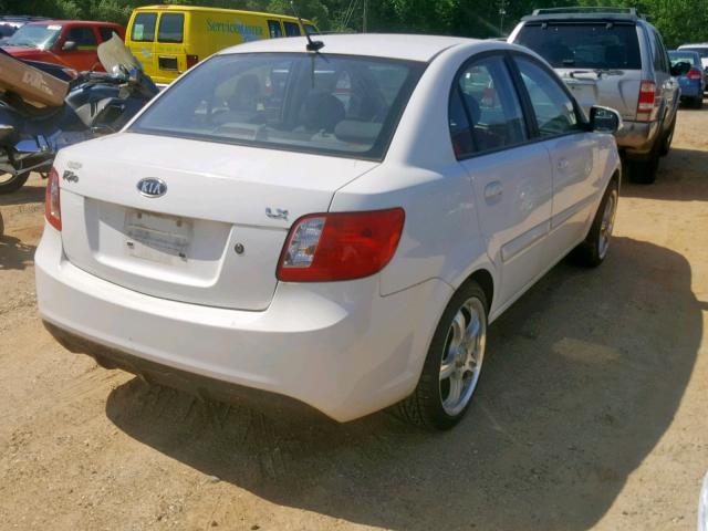 KNADH4A38A6597727 - 2010 KIA RIO LX WHITE photo 4