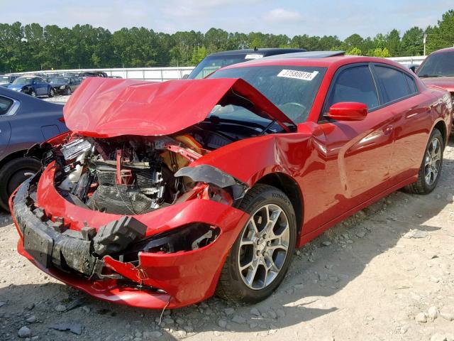 2C3CDXJG5FH817818 - 2015 DODGE CHARGER SX RED photo 2