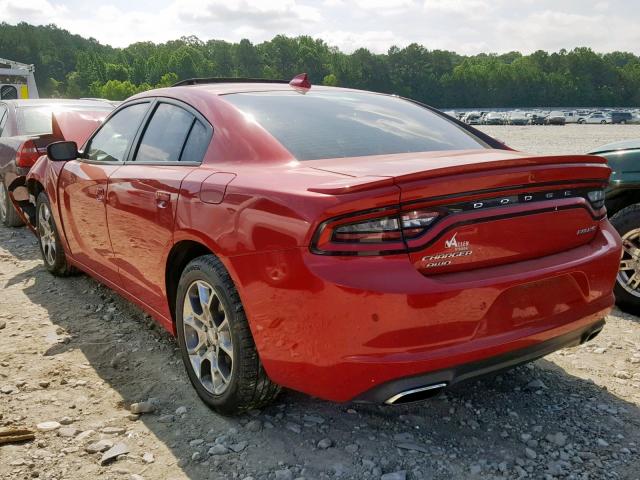 2C3CDXJG5FH817818 - 2015 DODGE CHARGER SX RED photo 3