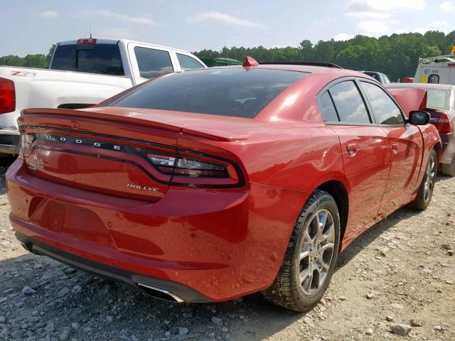 2C3CDXJG5FH817818 - 2015 DODGE CHARGER SX RED photo 4