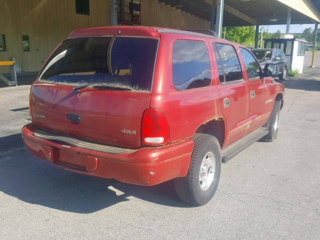 1B4HS28Y0WF225394 - 1998 DODGE DURANGO RED photo 4