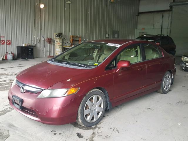 1HGFA16506L023240 - 2006 HONDA CIVIC LX BURGUNDY photo 2