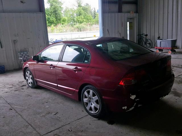 1HGFA16506L023240 - 2006 HONDA CIVIC LX BURGUNDY photo 3