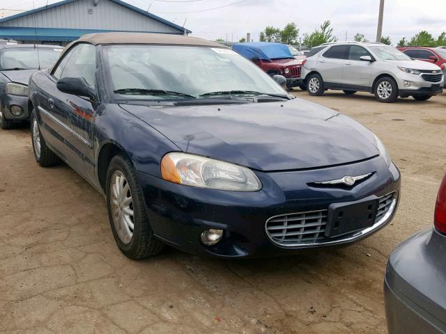 1C3EL55R72N294248 - 2002 CHRYSLER SEBRING LX BLUE photo 1