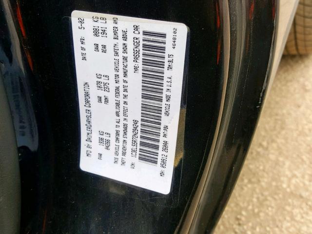 1C3EL55R72N294248 - 2002 CHRYSLER SEBRING LX BLUE photo 10