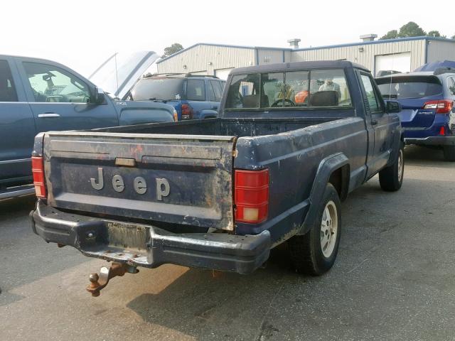 1J7FT26S1NL208350 - 1992 JEEP COMANCHE BLUE photo 4