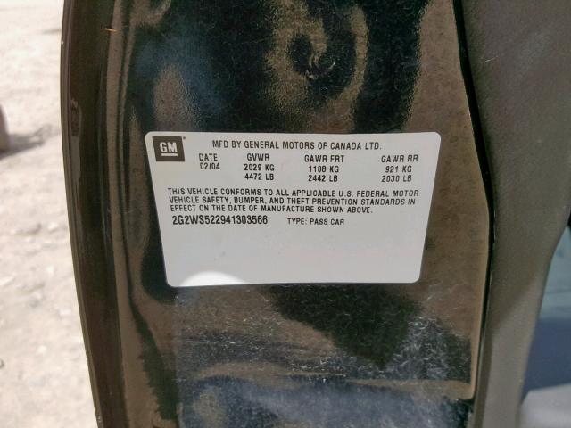 2G2WS522941303566 - 2004 PONTIAC GRAND PRIX 黑色 照片 10