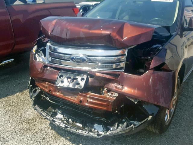 2FMDK3JC8ABB32621 - 2010 FORD EDGE SEL BURGUNDY photo 9