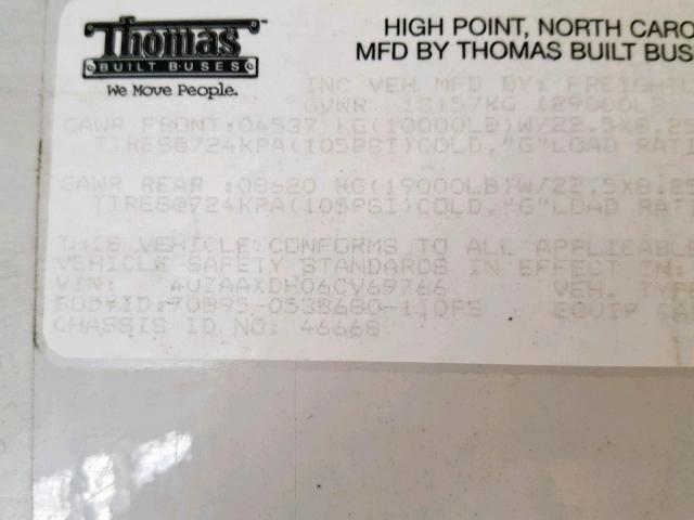 4UZAAXDH06CV69766 - 2006 FREIGHTLINER CHASSIS FS YELLOW photo 10