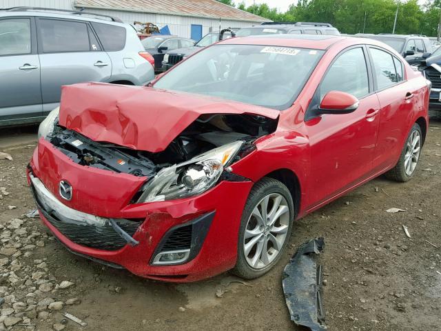 JM1BL1S66A1104866 - 2010 MAZDA 3 S RED photo 2