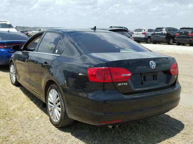 3VWLL7AJ4EM427817 - 2014 VOLKSWAGEN JETTA TDI BLACK photo 3