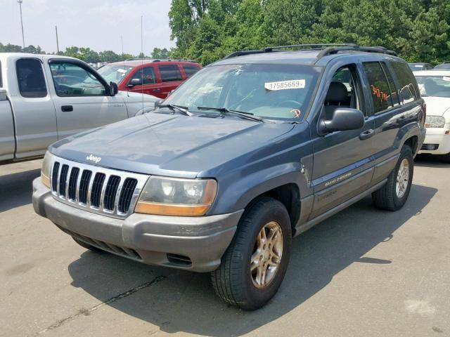 1J4GW48S42C168620 - 2002 JEEP GRAND CHER BLUE photo 2