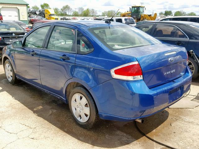 1FAHP34N78W288619 - 2008 FORD FOCUS S/SE BLUE photo 3