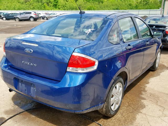 1FAHP34N78W288619 - 2008 FORD FOCUS S/SE BLUE photo 4