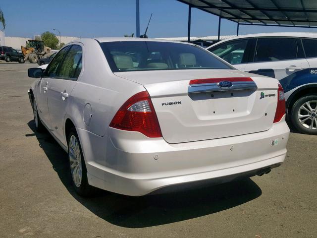 3FADP0L37CR439662 - 2012 FORD FUSION HYB WHITE photo 3