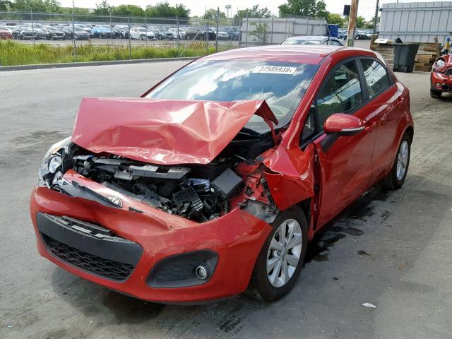 KNADN5A3XD6240214 - 2013 KIA RIO EX RED photo 2