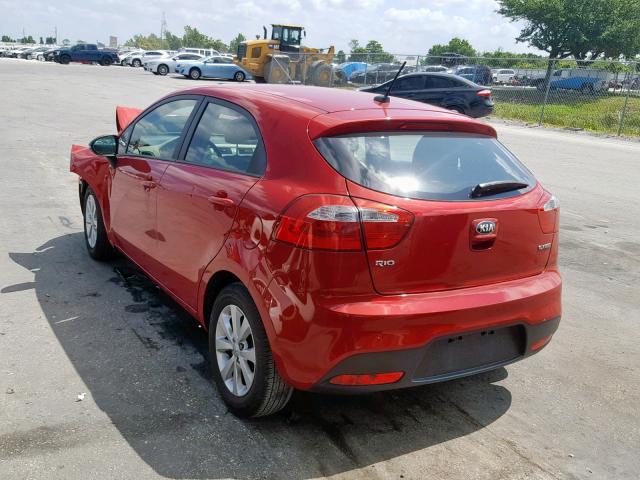 KNADN5A3XD6240214 - 2013 KIA RIO EX RED photo 3