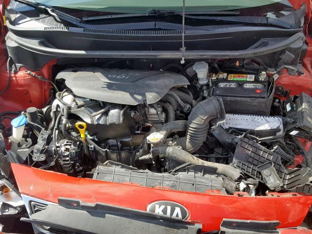 KNADN5A3XD6240214 - 2013 KIA RIO EX RED photo 7