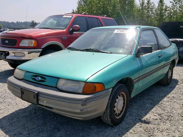 1FARP10J1RW269108 - 1994 FORD ESCORT GREEN photo 2