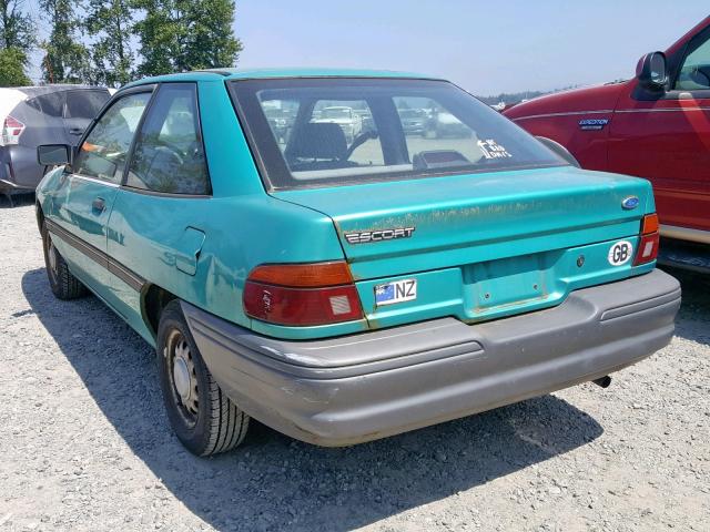 1FARP10J1RW269108 - 1994 FORD ESCORT GREEN photo 3