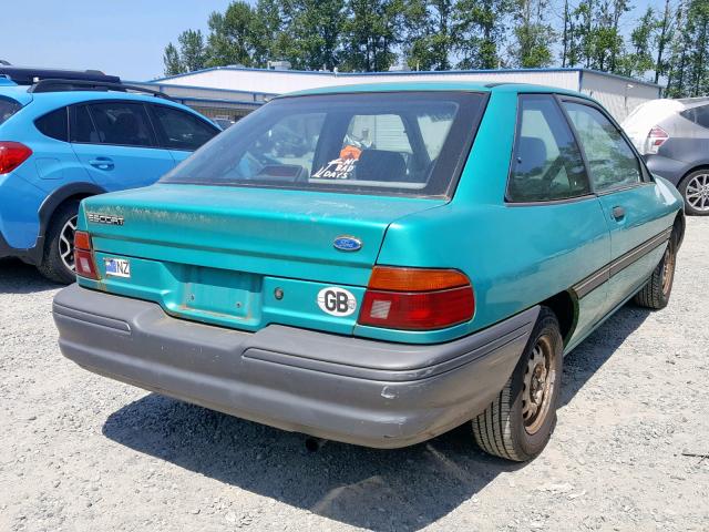 1FARP10J1RW269108 - 1994 FORD ESCORT GREEN photo 4